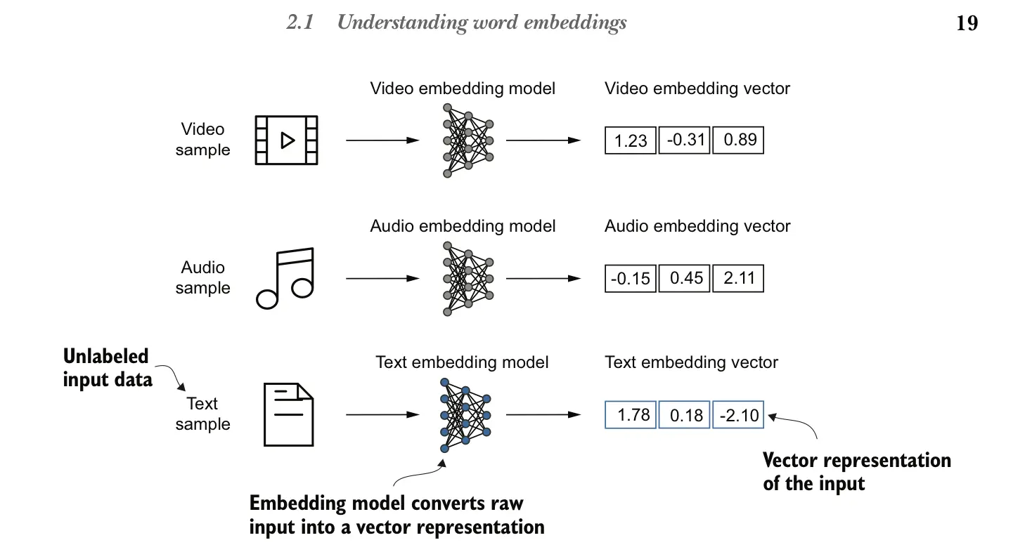 Diagram of ML model inputs and output embeddings